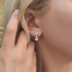 Pear Moissanite Drop Earrings