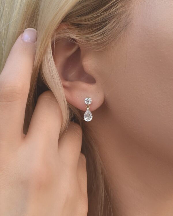 Pear Moissanite Drop Earrings