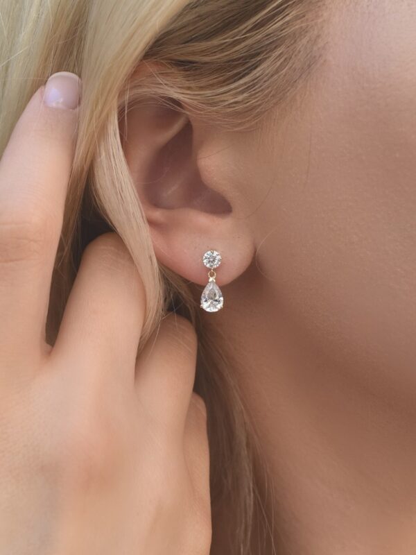 Pear Moissanite Drop Earrings