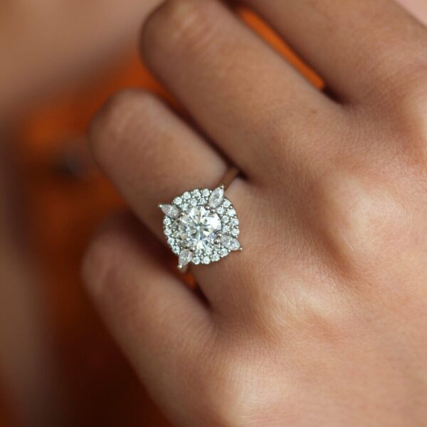 Double Halo Engagement Ring