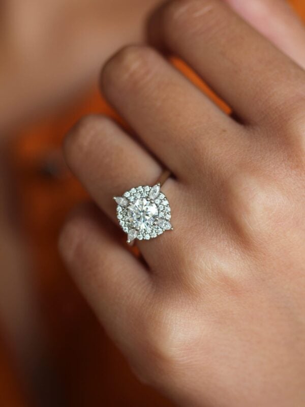 Double Halo Engagement Ring