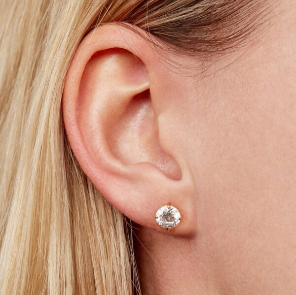 Round Moissanite Stud Earrings - Image 3