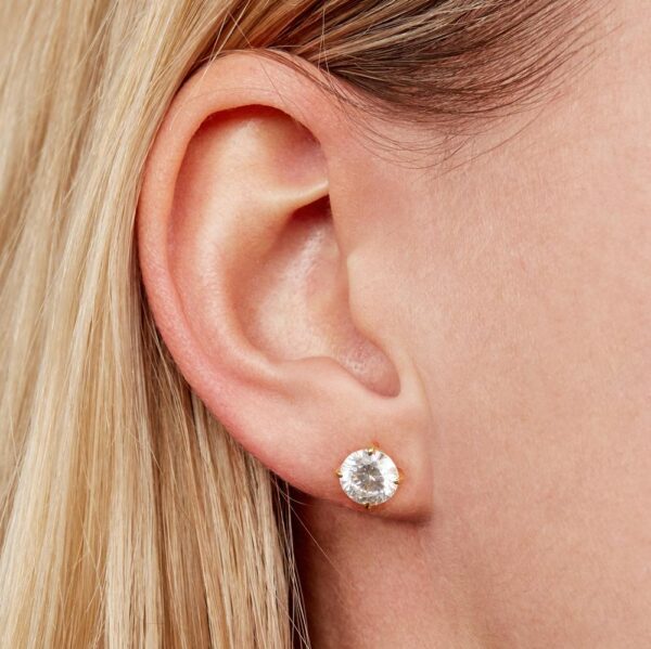 Round Moissanite Stud Earrings - Image 4