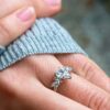 Pear Moissanite Cluster Engagement Ring