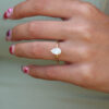 3 Claw Pear Moissanite Solitaire Engagement Ring