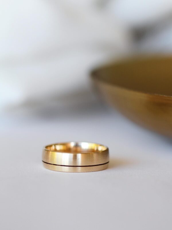 Mens Gold Matte Wedding Ring