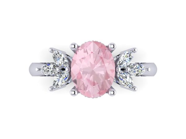 Oval Floral Morganite Cluster Engagement Ring Cape Town