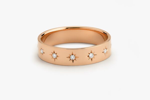 Rose Gold Starstruck Moissanite Band