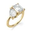 Toi et Moi Emerald And Pear Moissanite Engagement Ring Yellow Gold