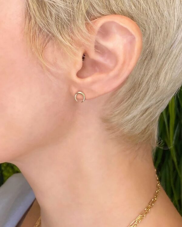 Gold Crescent Earrings
