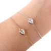 Bezel Pear Moissanite Bracelet