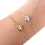 Bezel Pear Moissanite Bracelet