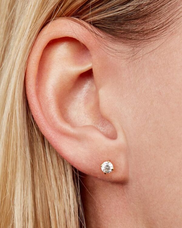 Round Moissanite Stud Earrings