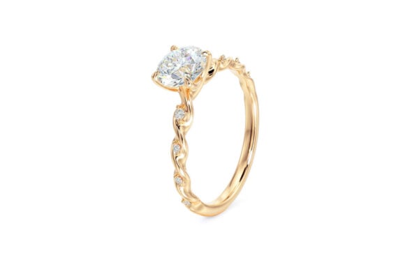Moissanite Solitaire Twist Engagement Ring - Image 4