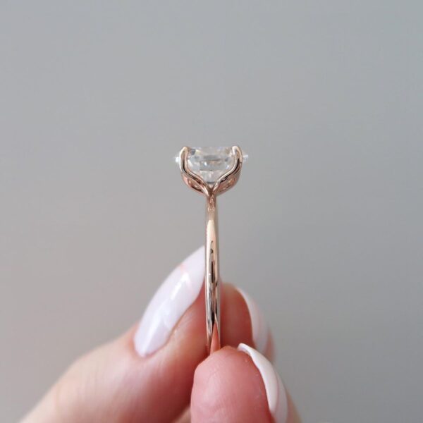 Floral Oval Solitaire Engagement Ring - Image 4