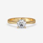 Tapered Round Moissanite Solitaire Engagement Ring