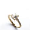 Moissanite Emerald Pavé Trilogy Engagement Ring South Africa 2
