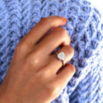 Emerald Moissanite Bezel Engagement Ring