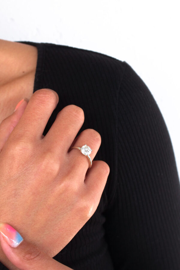 Round Moissanite Solitaire Ring - Image 2