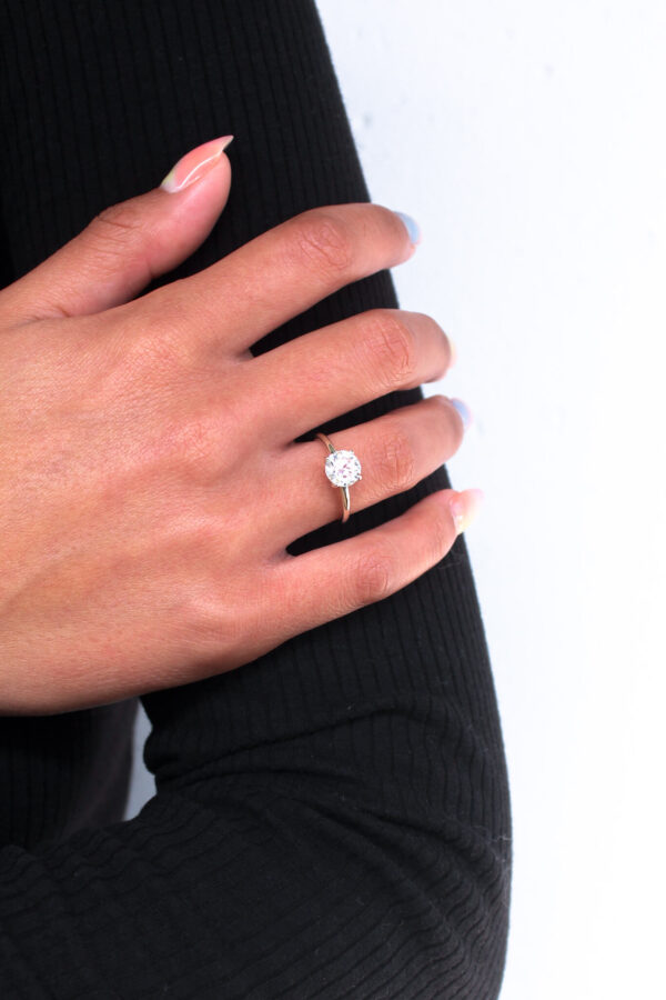 Round Moissanite Solitaire Ring - Image 3