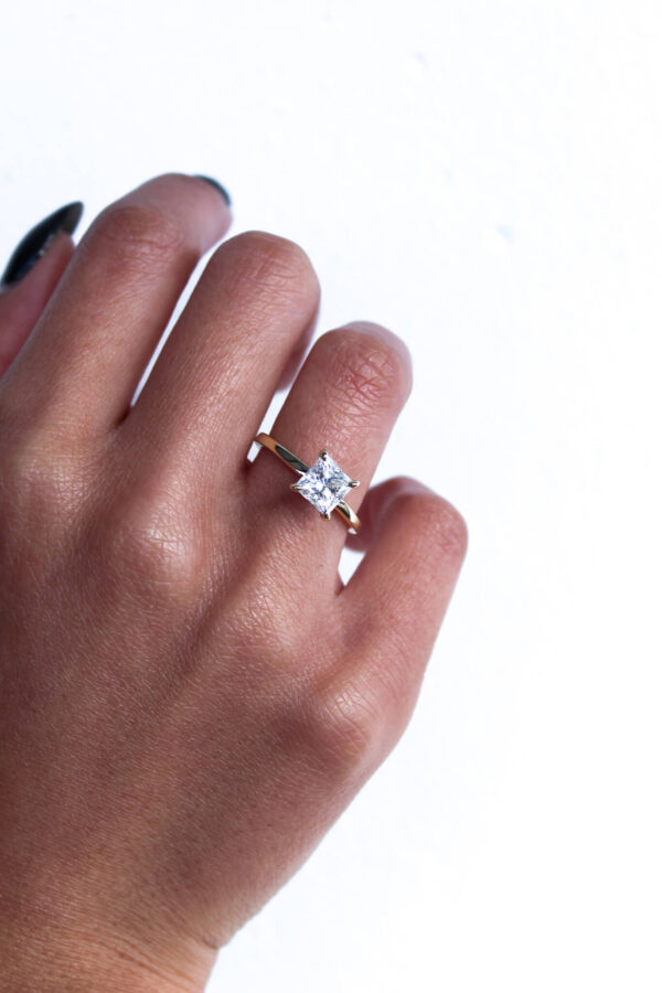 Princess Solitaire Hidden Halo Engagement Ring South Africa