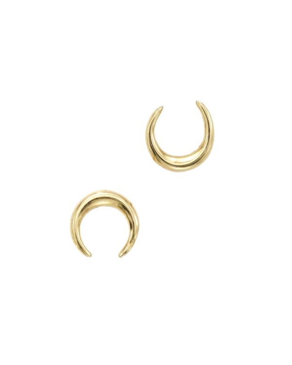 Gold Crescent Earrings