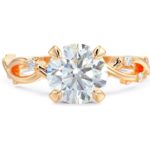 Round Twig Solitaire Moissanite Engagement Ring