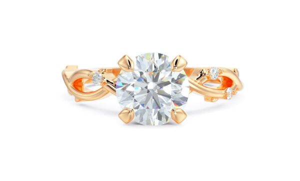 Round Twig Solitaire Moissanite Engagement Ring