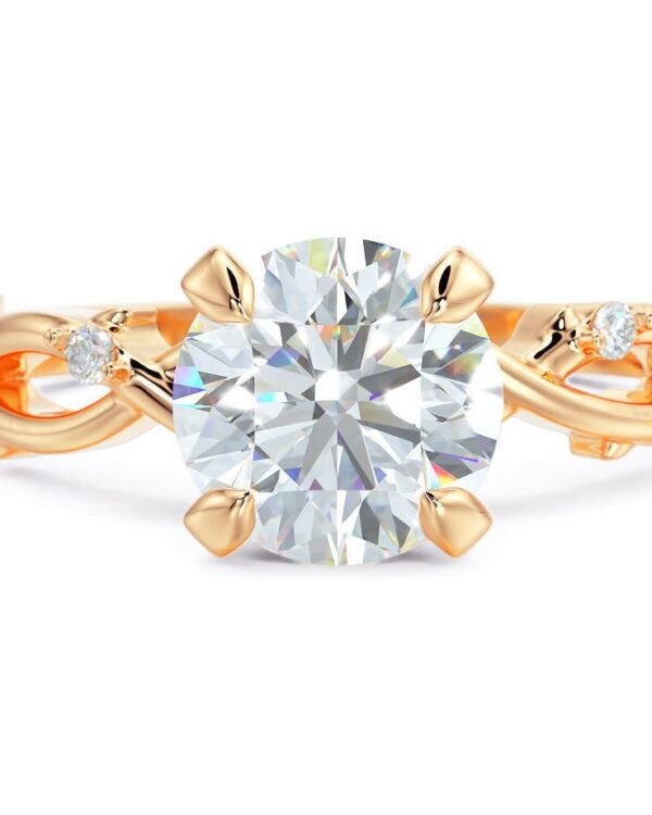 Round Twig Solitaire Moissanite Engagement Ring