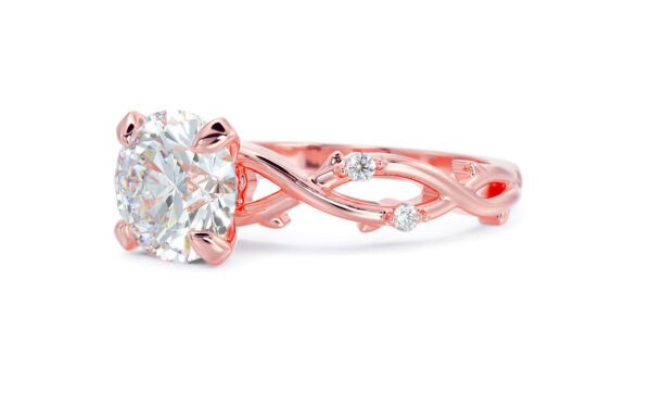 Round Twig Solitaire Moissanite Engagement Ring - Image 3
