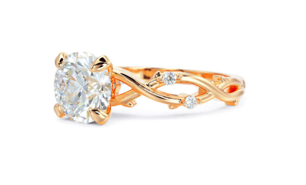 Round Twig Solitaire Moissanite Engagement Ring - Image 2