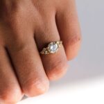 Classic Round Moissanite Cluster Engagement Ring