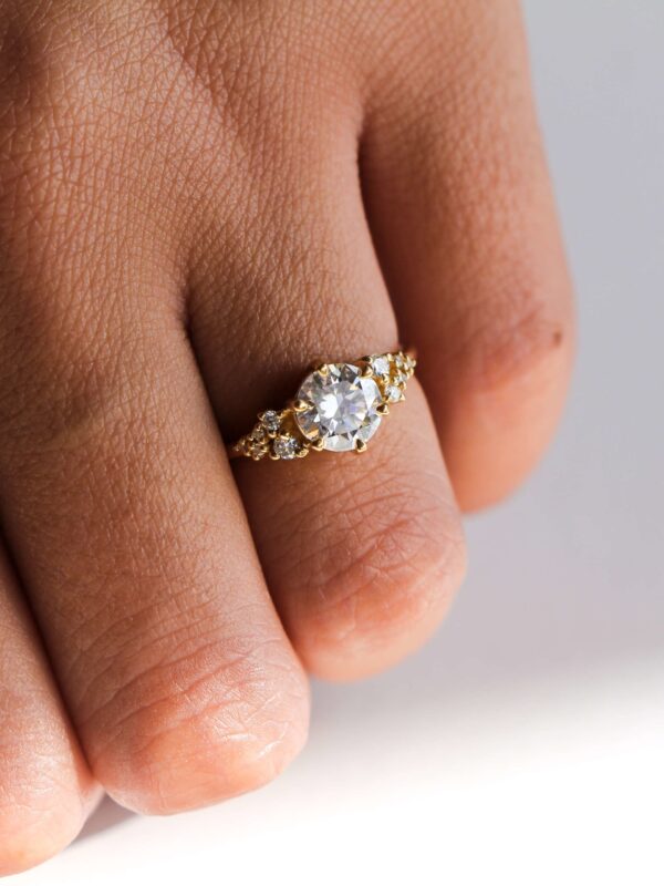 Moissanite Cluster Engagement Ring