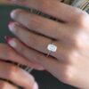 Protea Emerald Moissanite Solitaire Engagement Ring
