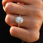 Gold Oval Halo Engagement Ring