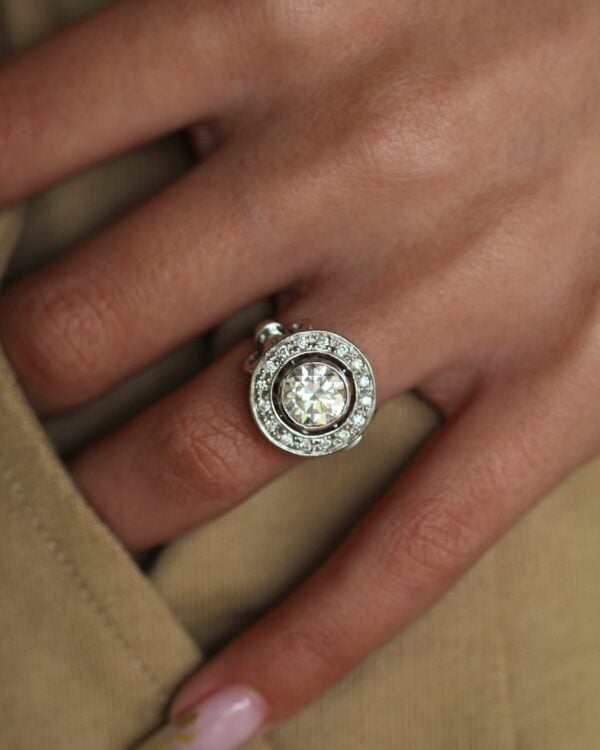Round Moissanite Halo Ring