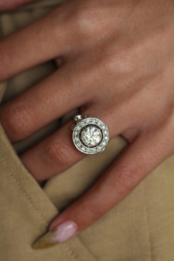 Round Moissanite Halo Ring