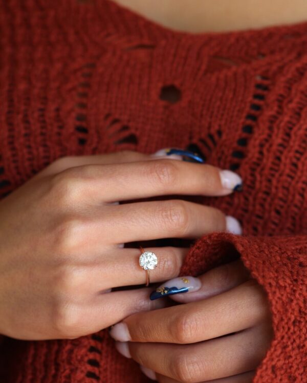 Round Brilliant Moissanite Solitaire Engagement Ring