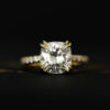 Double Claw Cushion Pavé Engagement Ring White Gold