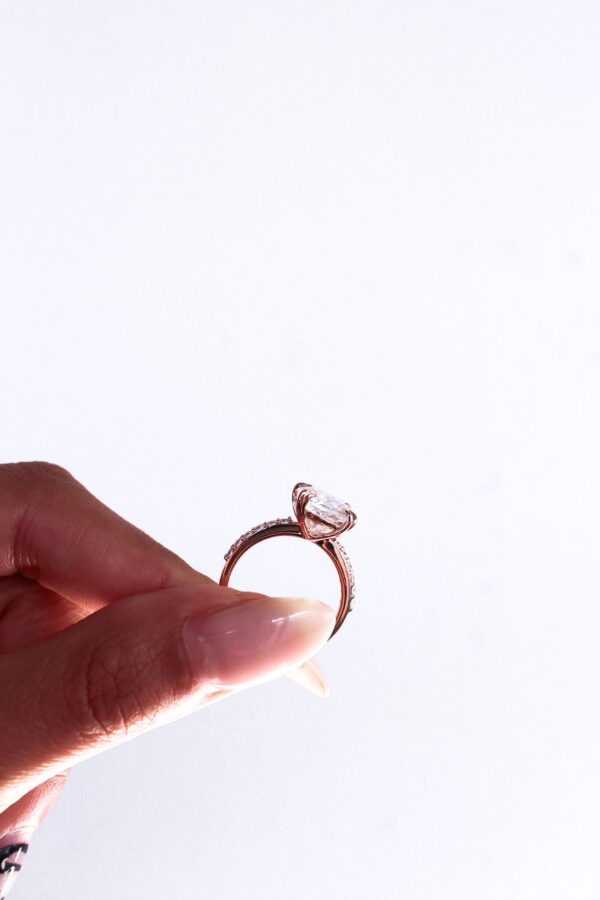 Double Claw Cushion Pavé Engagement Ring South Africa