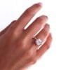 Double Claw Cushion Pavé Engagement Ring