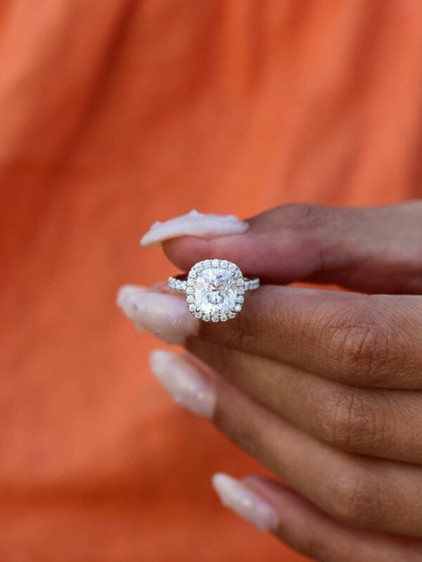 Cushion Halo Engagement Ring