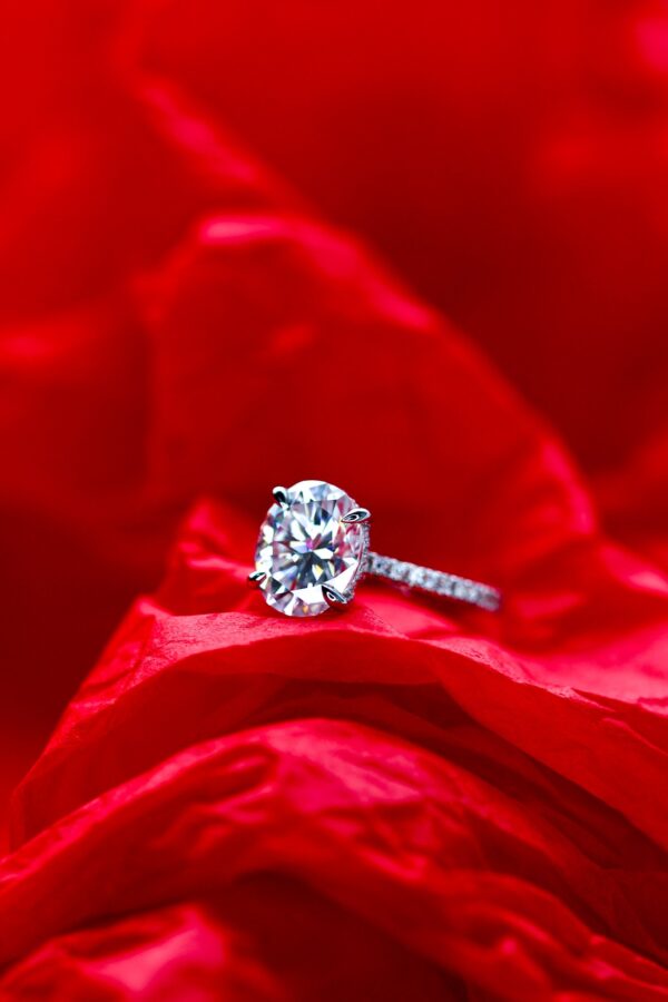 3ct Oval Moissanite Pavé Engagement Ring