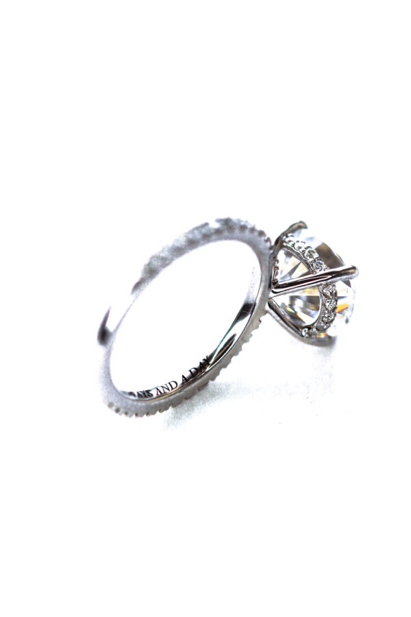 3ct Oval Moissanite Pavé Engagement Ring White Gold