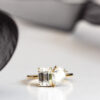 Toi et Moi Emerald And Pear Moissanite Engagement Ring South Africa 1