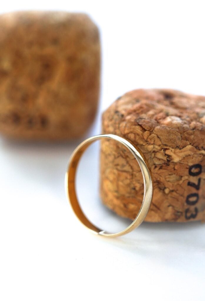 3mm Mens Gold Wedding Band - Comfort fit