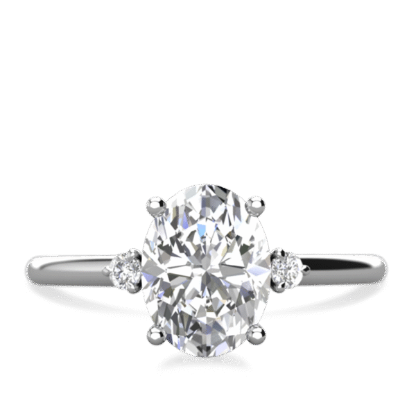 Jane - Oval Moissanite Three-stone Engagement Ring - Image 6