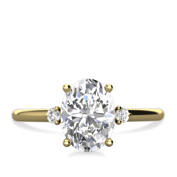 Jane - Oval Moissanite Three-stone Engagement Ring - Image 8