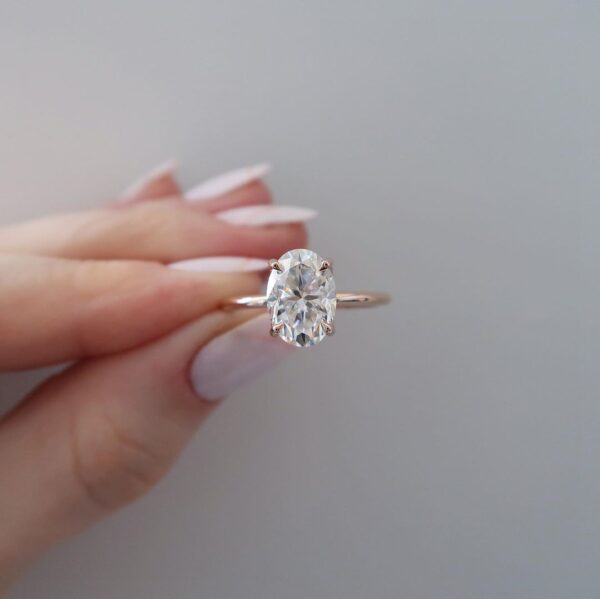 Floral Oval Solitaire Engagement Ring - Image 5