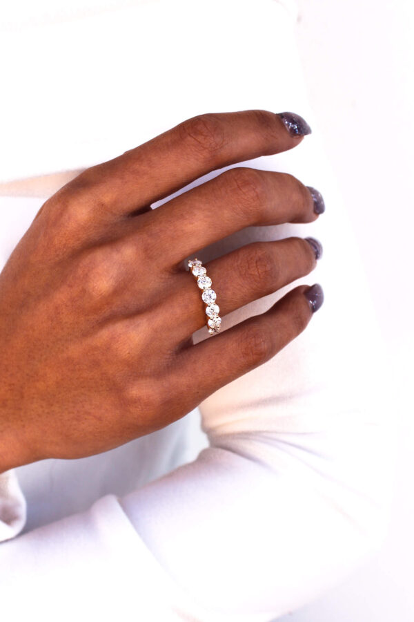 7 Stone Moissanite Eternity Band - Image 4
